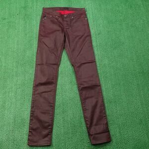 Rock & Republic Berlin Jeans Womens 4 Burgundy Coated Skinny Pants 28x31